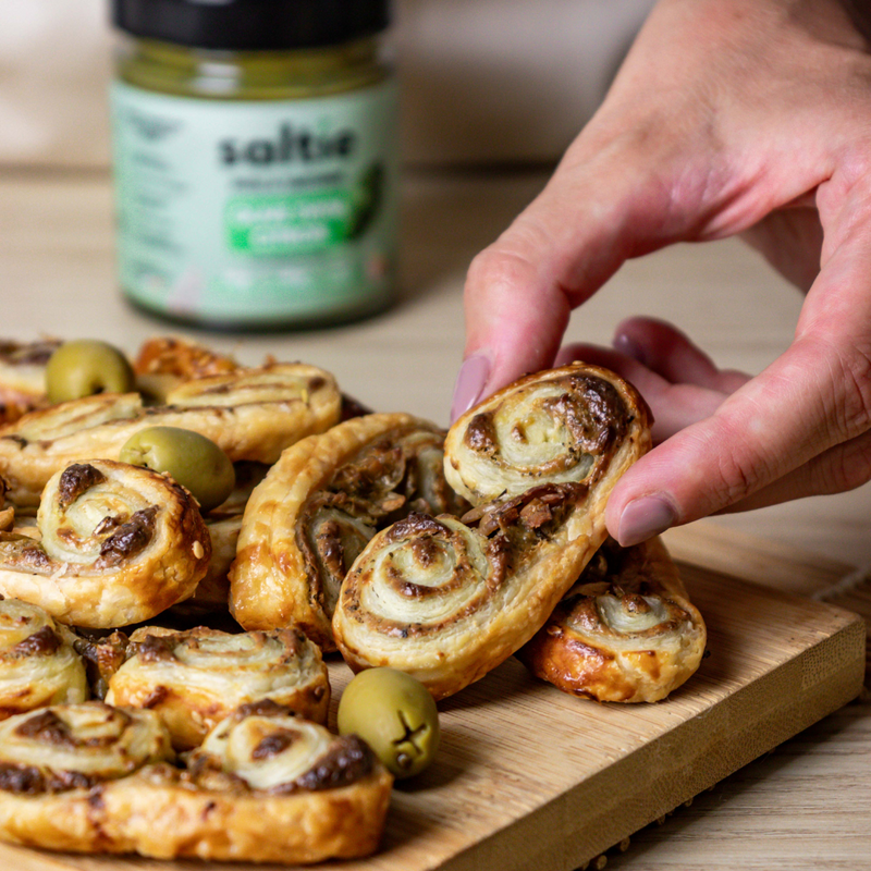 Palmiers feuilletés à la pâte à tartiner olive thym citron